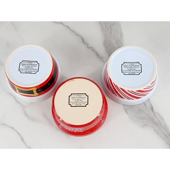 Celebrate It Christmas Ramekin Bakeware Serving Bowl 6oz Holiday Santa Dishes x3 - Picture 13 of 14